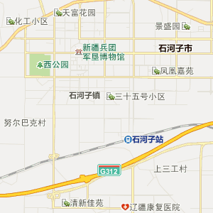 石河子市购物交通线路地图