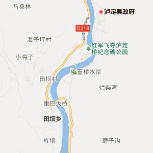 甘孜藏族自治州泸定县地图