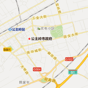 长春市公主岭市地图